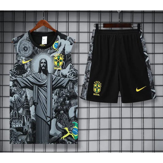 Kit Entraînement Brésil Noir & Gris 2025/2026