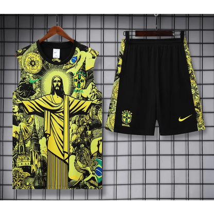 Kit Entraînement Brésil Noir & Jaune 2025/2026