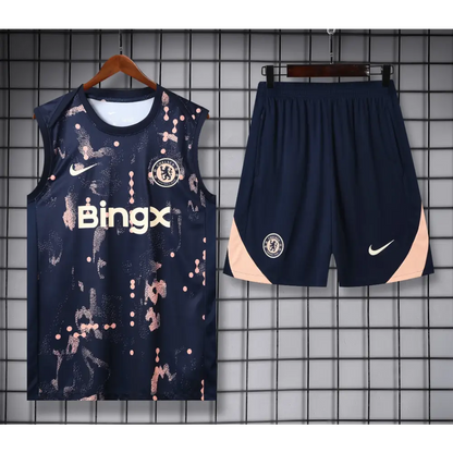 Kit Entraînement Chelsea Bleu Tâché Saumon 2025/2026