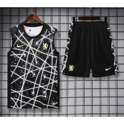 Kit Entraînement Chelsea Noir Rayé 2025/2026