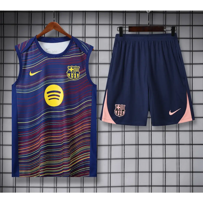 Kit Entraînement FC Barcelone Bleu Rayé 2025/2026
