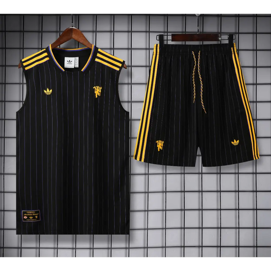 Kit Entraînement Manchester United Icon Noir & Jaune 2025/2026