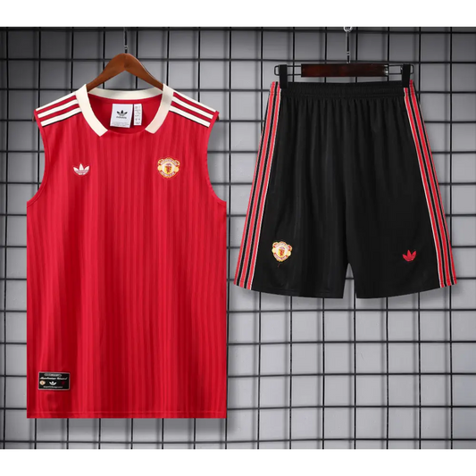 Kit Entraînement Manchester United Icon Noir & Rouge 2025/2026