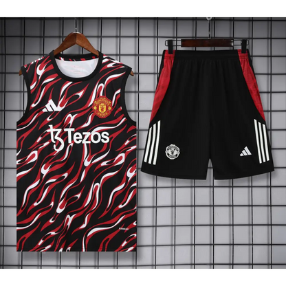 Kit Entraînement Manchester United Motifs Noir & Rouge 2025/2026
