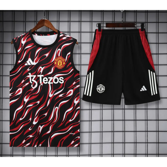 Kit Entraînement Manchester United Motifs Noir & Rouge 2025/2026