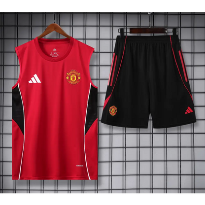 Kit Entraînement Manchester United Noir & Rouge 2025/2026