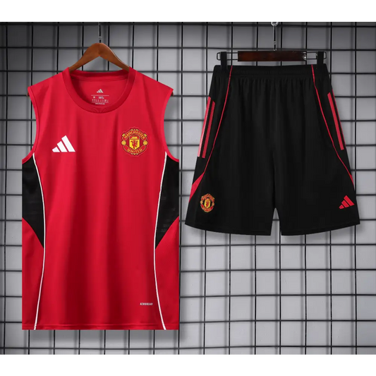 Kit Entraînement Manchester United Noir & Rouge 2025/2026