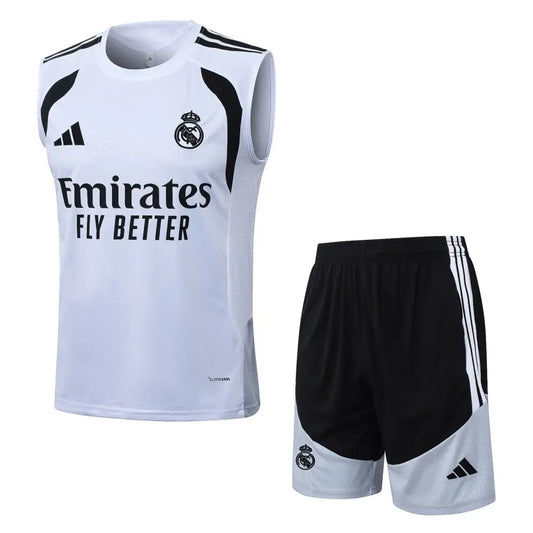 Kit Entraînement Real Madrid Blanc et noir 2025/2026