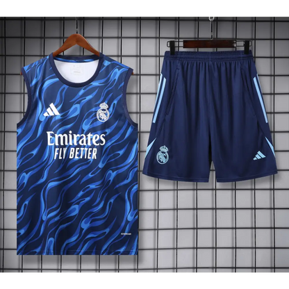 Kit Entraînement Real Madrid Bleu Rayé 2025/2026