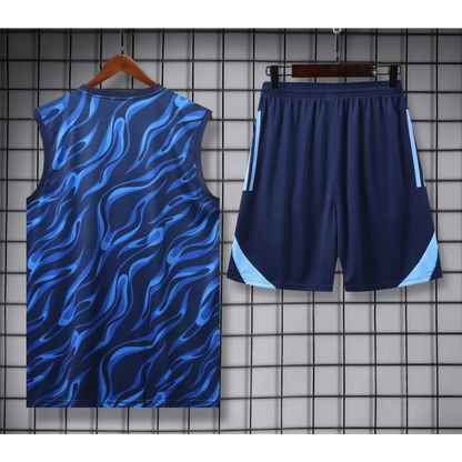 Kit Entraînement Real Madrid Bleu Rayé 2025/2026