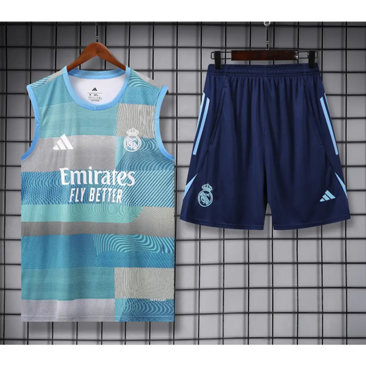 Kit Entraînement Real Madrid Gris & Bleu 2025/2026