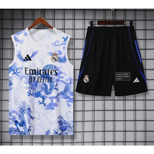 Kit Entraînement Real Madrid Motifs Blanc & Bleus 2025/2026