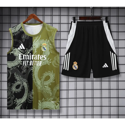 Kit Entraînement Real Madrid Dragon Noir & Vert 2025/2026