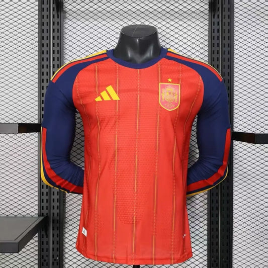 Maillot Espagne Domicile manches longues version joueur Coupe du Monde 2026