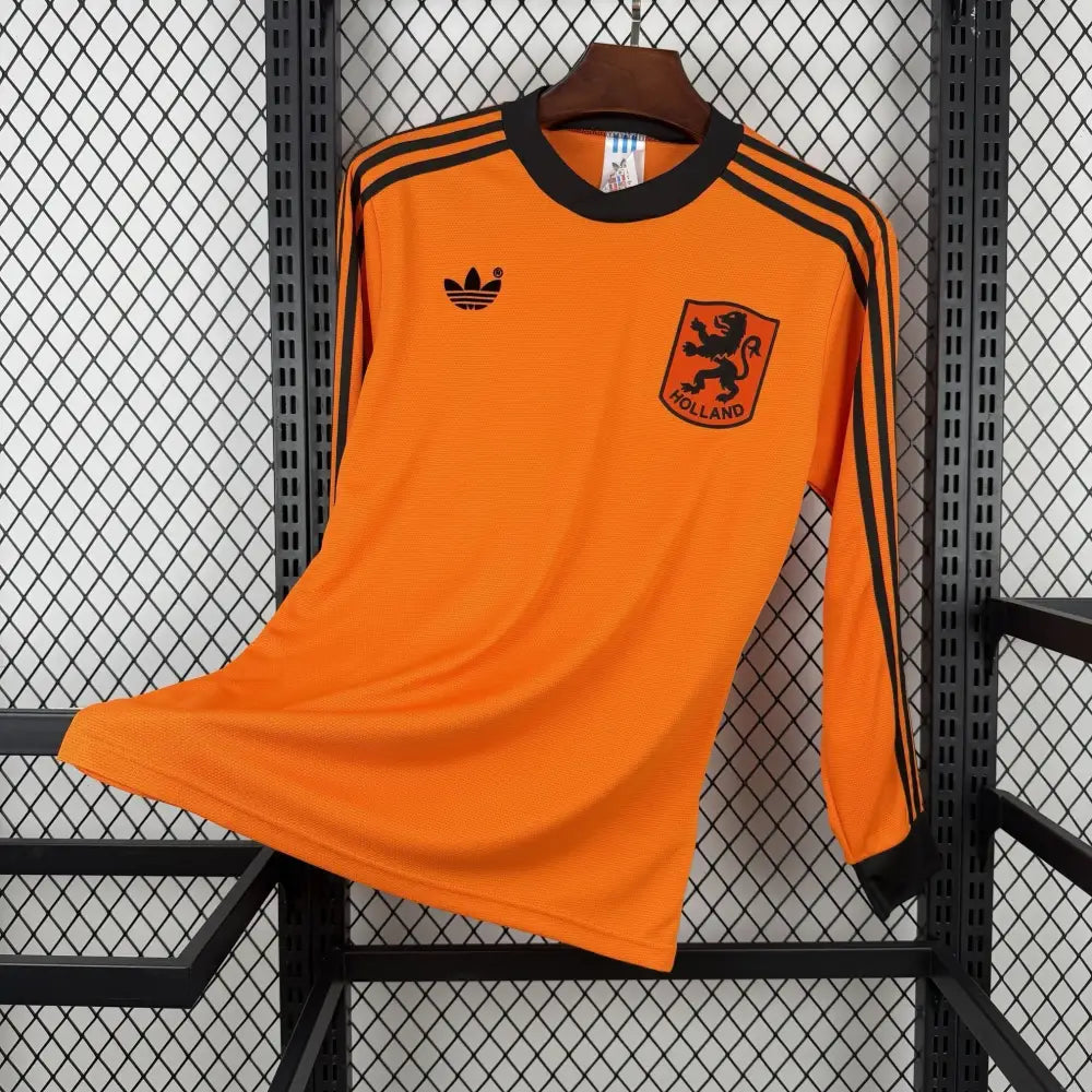 Maillot Pays-Bas Domicile Retro 1980 Manches longues