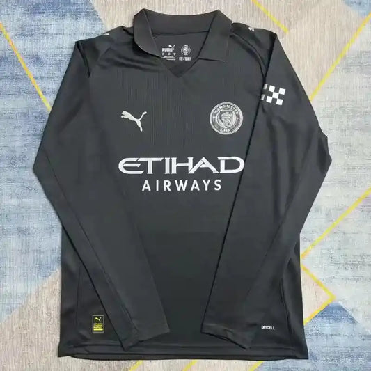 Manchester City Manches Longues Noir Extérieur 2025/2026