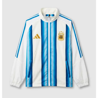 Survêtement Coupe-Vent Argentine Blanc & Rayures Bleues 2026