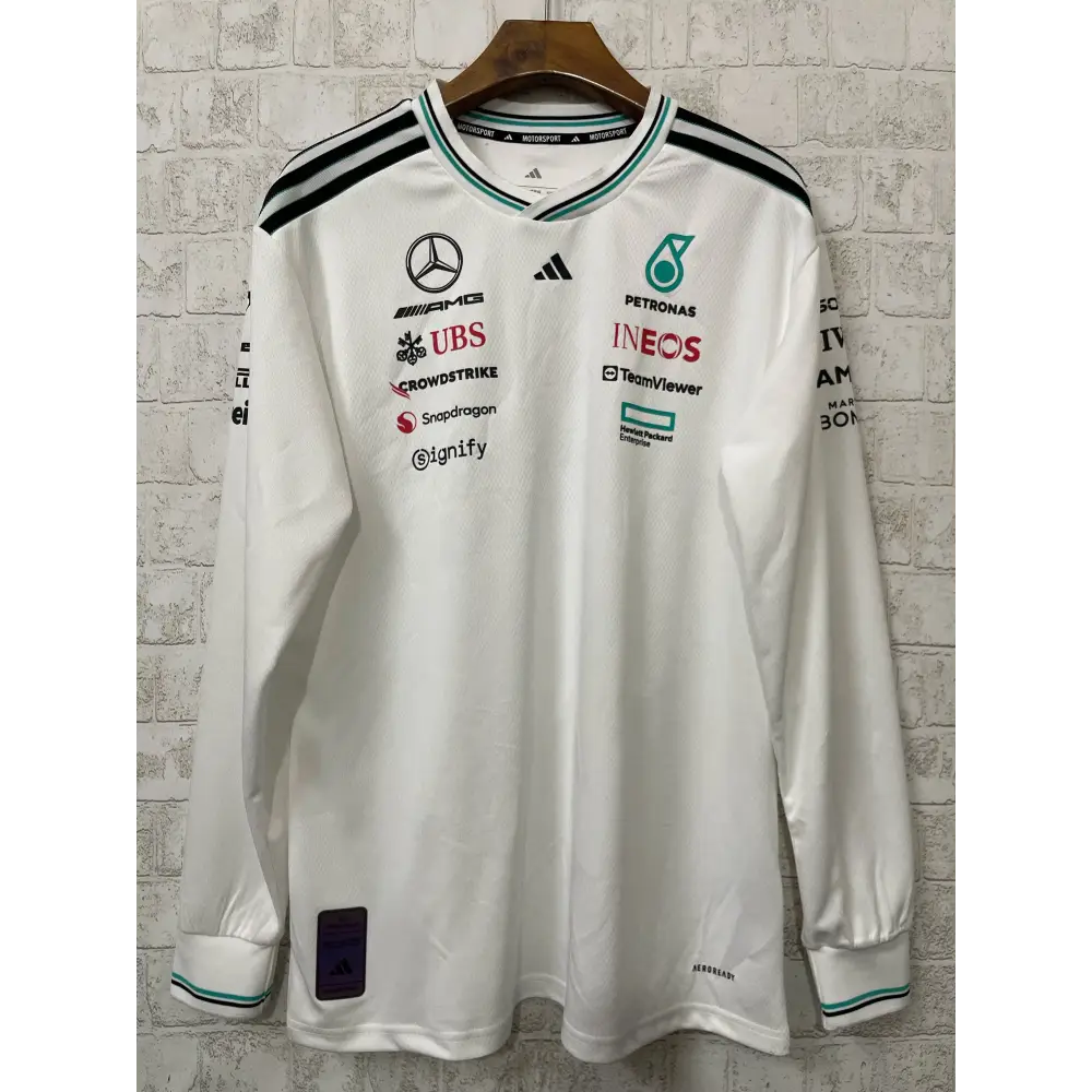 T shirt mercedes blanc manches longues