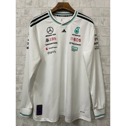T shirt mercedes blanc manches longues